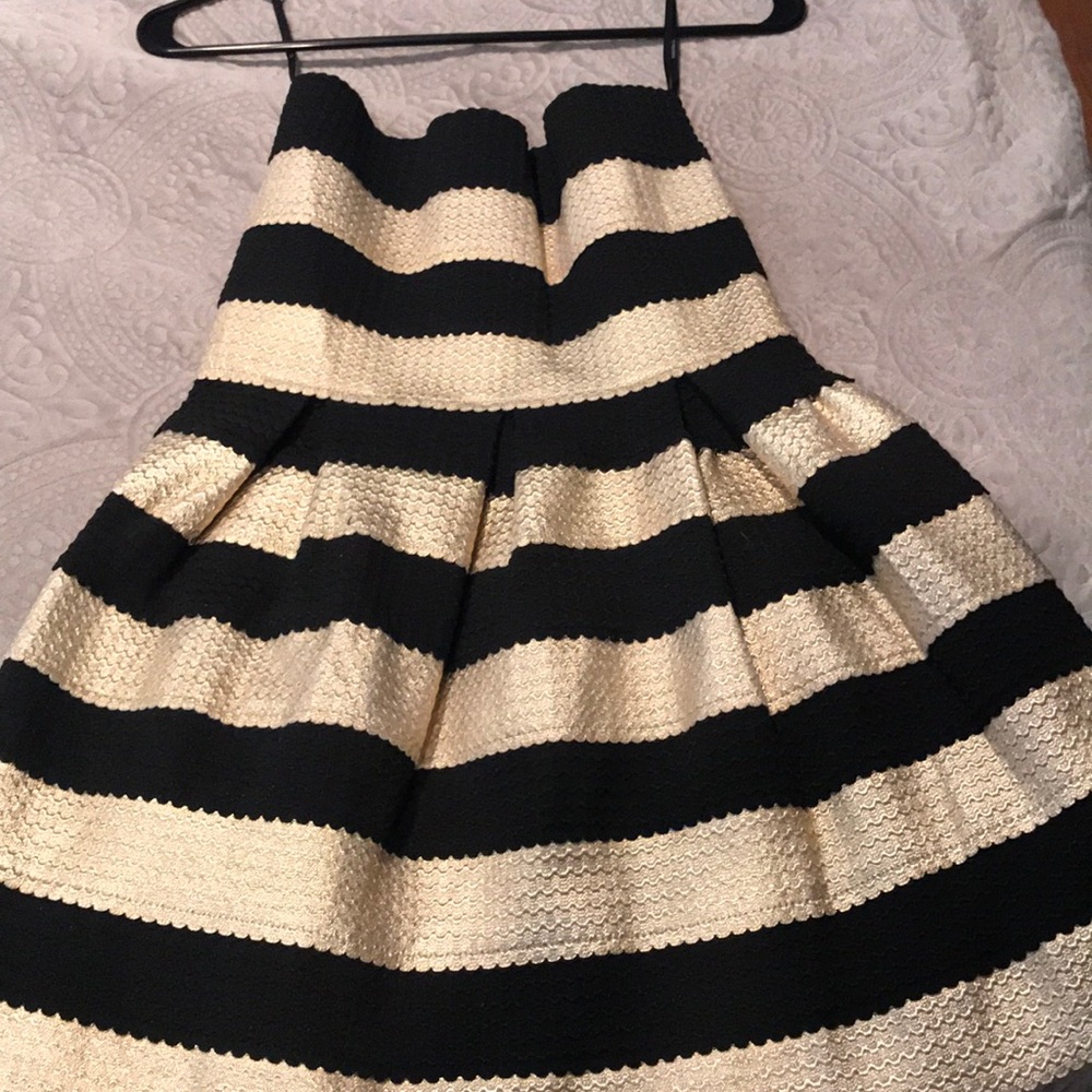 Gold print mini dress